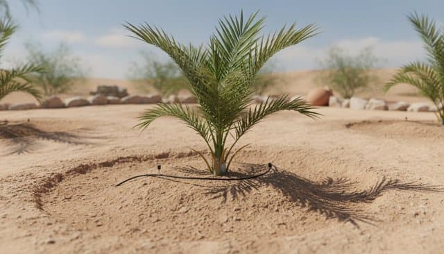 Date palm care in the home garden: planting, watering, pollination and harvest