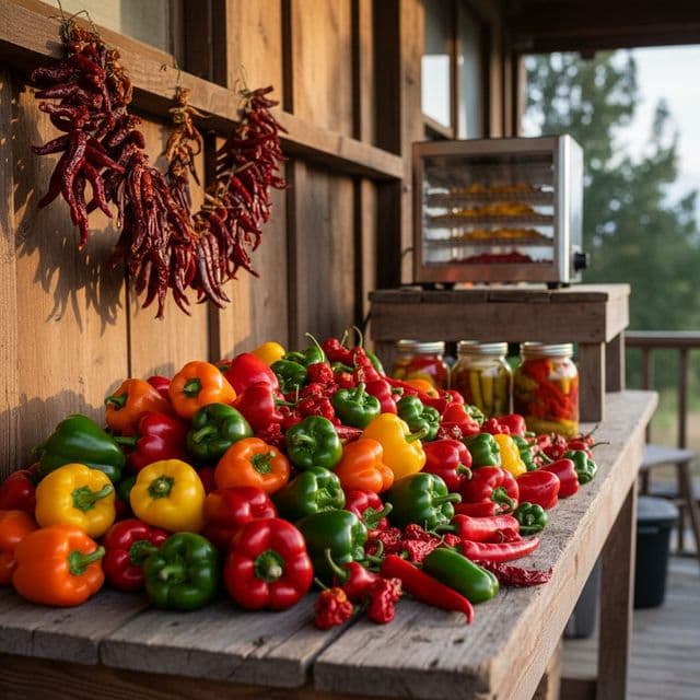Pepper preservation: drying, freezing, fermenting in Zone 7