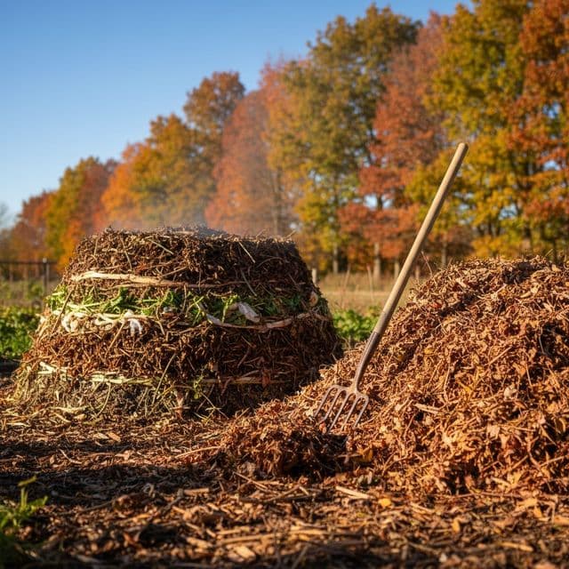 Speeding up leaf mold: shredding, moisture, bag method for soil