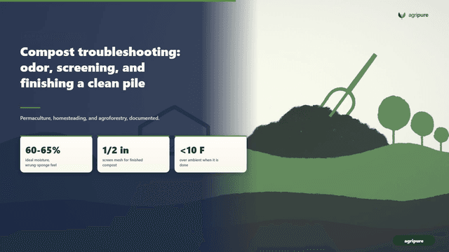 Compost troubleshooting: odor, screening, and finishing a clean pile