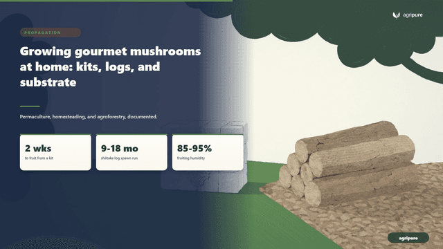 Growing gourmet mushrooms at home: kits, logs, and substrate