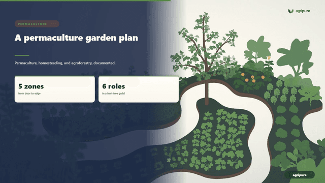 A permaculture garden plan: zones, guilds, and a first-year layout