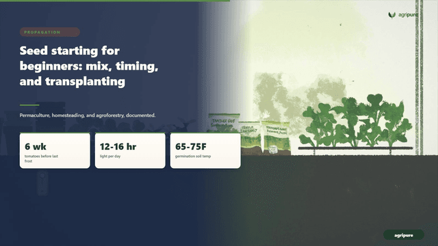 Seed starting for beginners: mix, timing, and transplanting