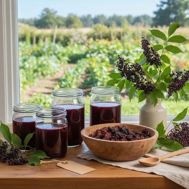 Elderberry Oxymel: 3:1 Honey Ratio for Immune Support (USDA 6)