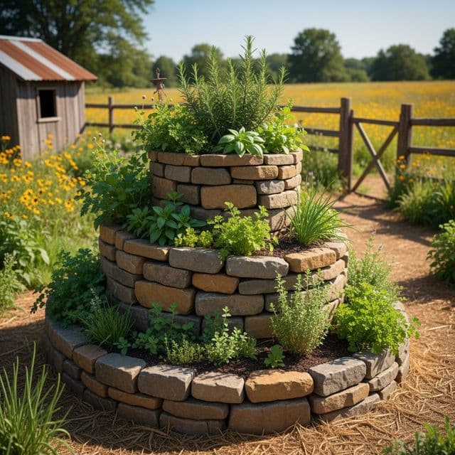 Build an herb spiral for a microclimate garden in USDA Zone 6