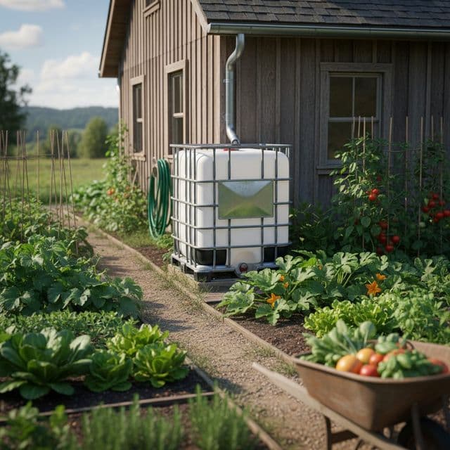 Food-Safe IBC Tote for Rainwater Harvesting in USDA Zone 7b