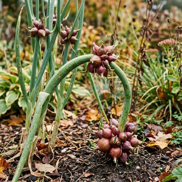 Egyptian walking onion (Allium × proliferum)