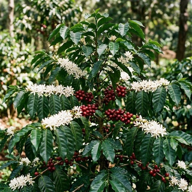 Arabica coffee plant (Coffea arabica)