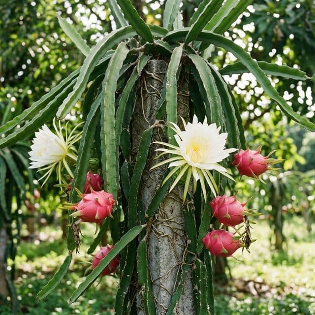 Dragon fruit cactus (Selenicereus undatus)