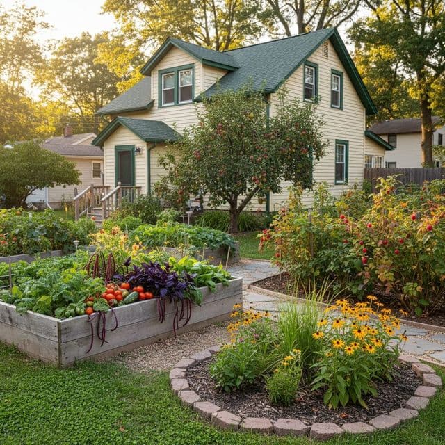 Permaculture zone planning: 0.25-acre suburban lot, USDA Zone 6