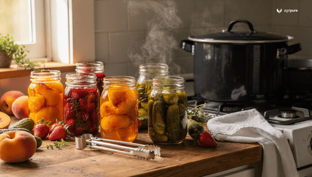 Water bath canning: the safe-start method for high-acid foods