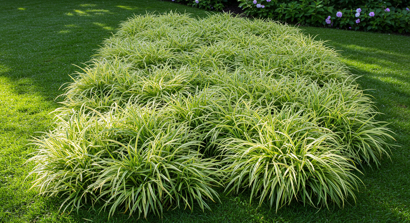 A thick, deep-green, neatly manicured lawn of Bermuda Grass under bright morning sun.