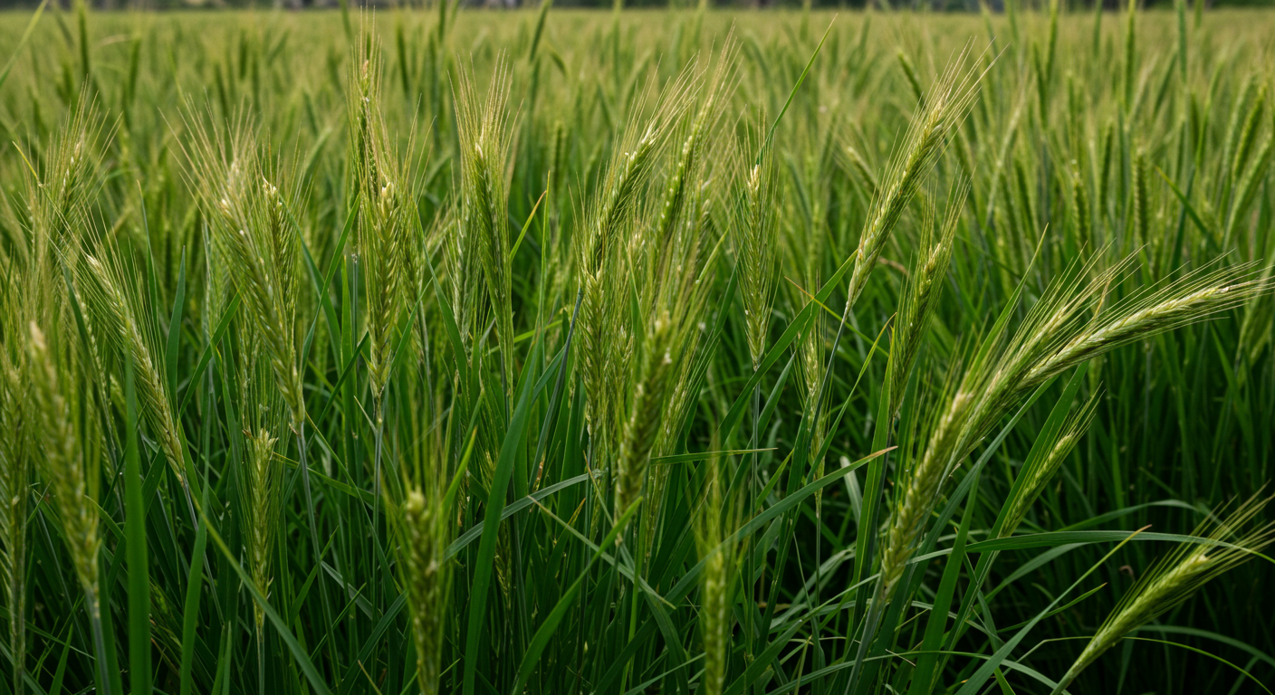 Lush clumps of mature Napier Grass canes standing tall in a sunny tropical field.