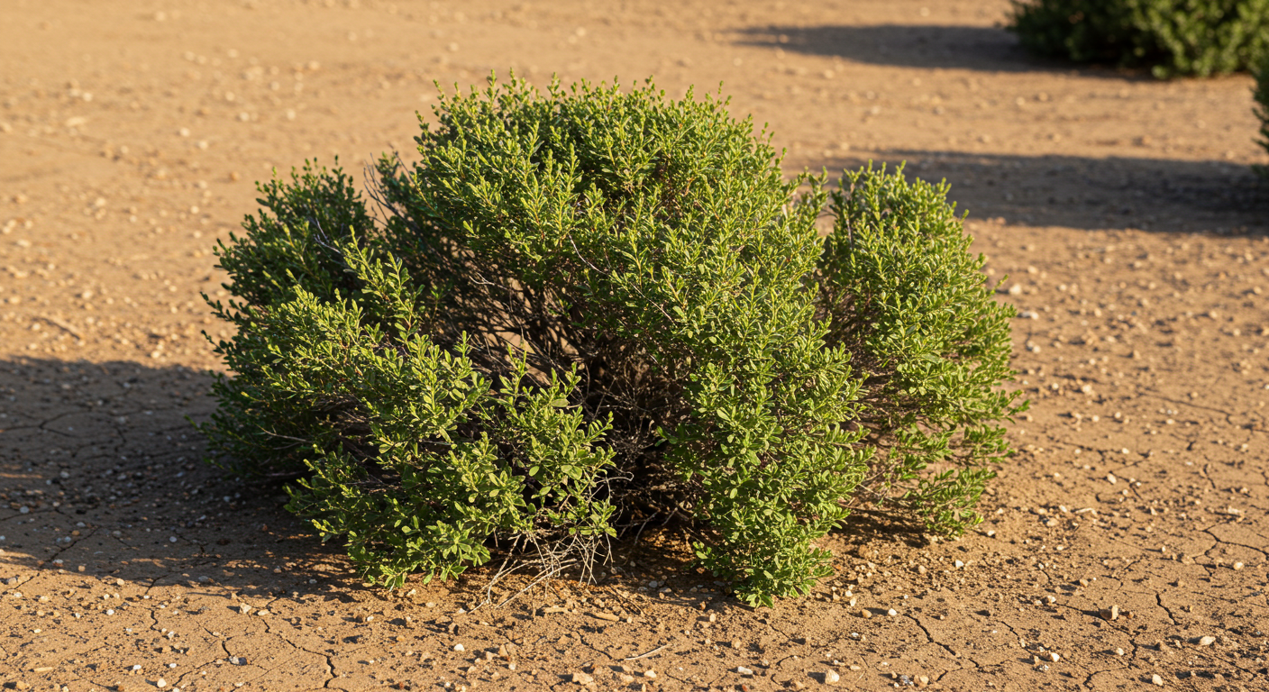 A drought-tolerant lavender and rosemary shrub cluster thriving in dry, rocky Mediterranean soil.