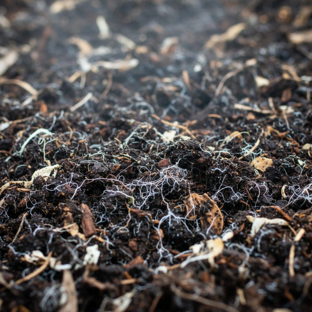 A diagram illustrating microbial activity zones by temperature in a compost pile.