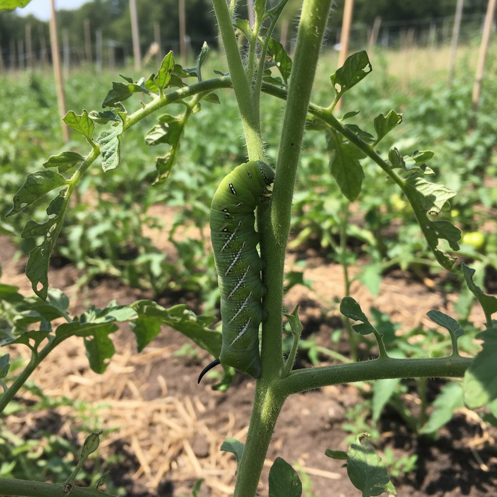 hornworm on tomato